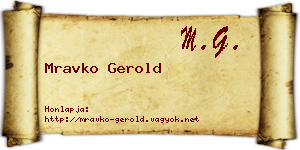 Mravko Gerold névjegykártya